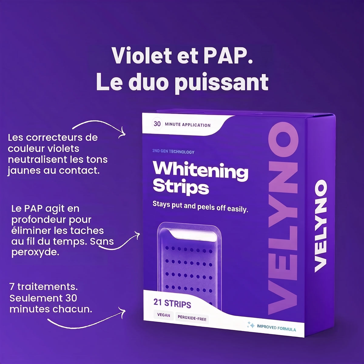 Bandes blanchissantes violettes